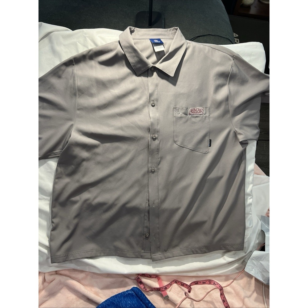 NFL Infield Reebok‎ Giants 2 Xl Grey Short Sleeve Tan108